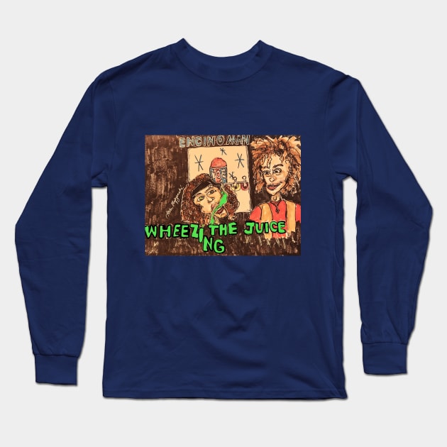 Pauly Shore Brendan Fraser ENCINO MAN Wheezing The Juice Long Sleeve T-Shirt by TheArtQueenOfMichigan 